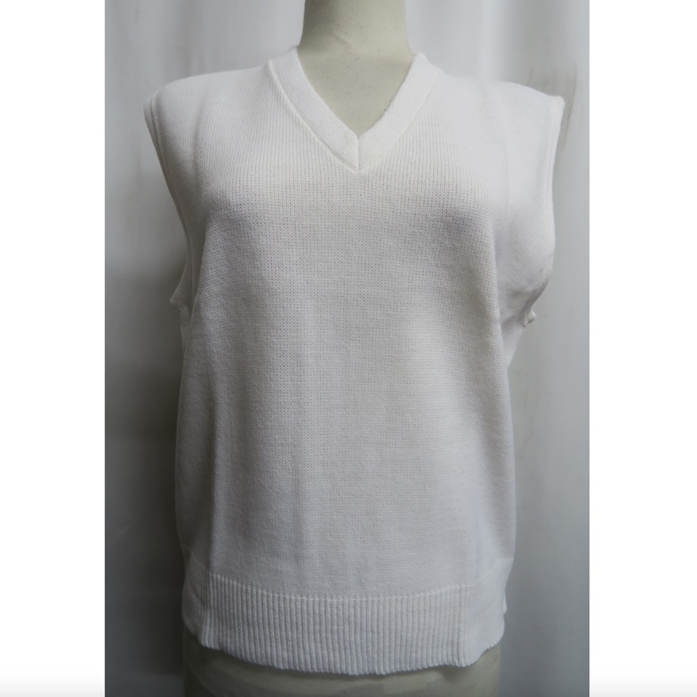 NEW - Vintage Youth V-Neck Pullover Vest - White